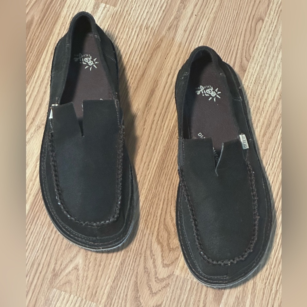 DIJE Chocolate Brown Slip on Loafer - Suede Leather Upper & Rubber Sole -Size 10